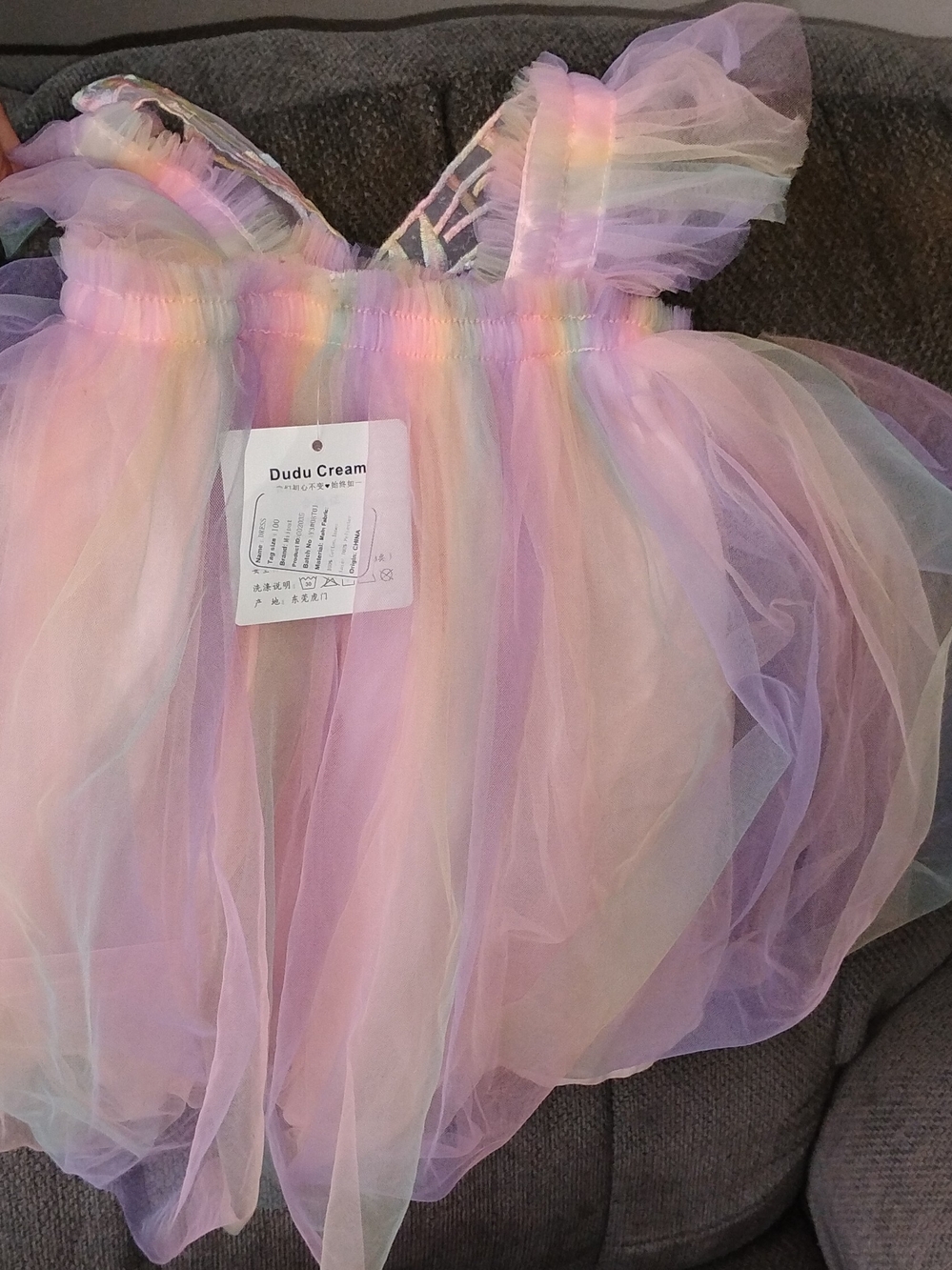 Toddler Girls Pastel Rainbow Tulle Fairy Dress